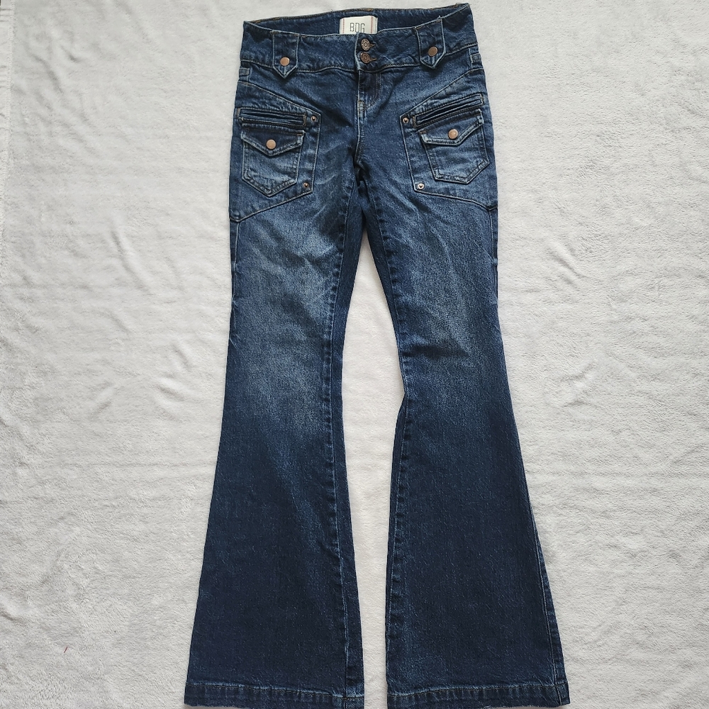 BDG Blue Flare & Wide Leg Jeans Medium-Dark Wash